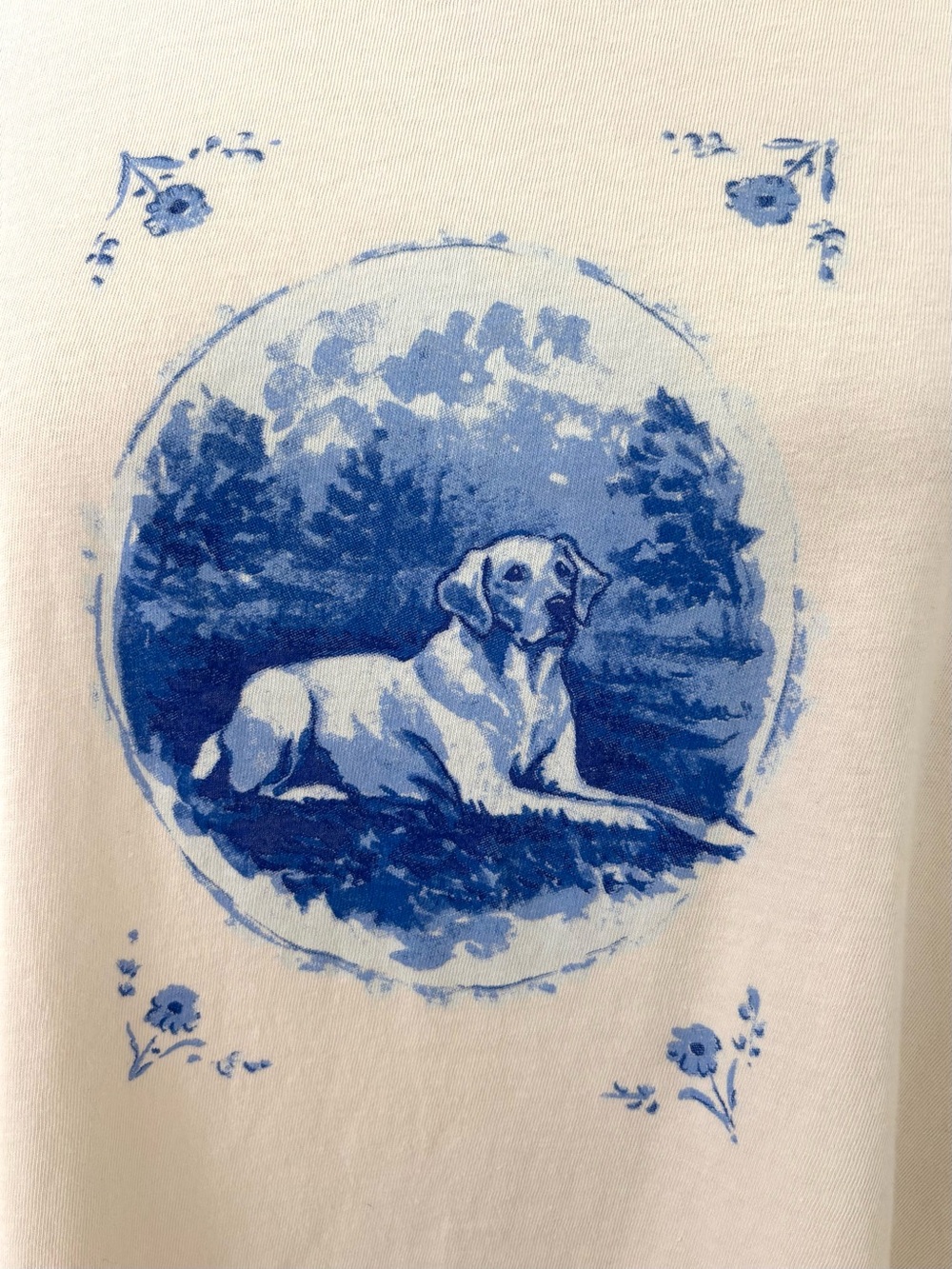 Anthropologie Maeve Caitlin Golden Labrador Retriever Dog T-Shirt NWT Cotton L - Picture 3 of 11